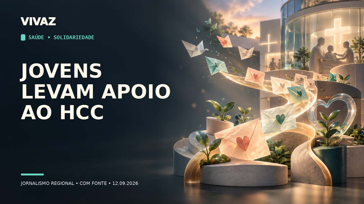 Capa editorial 3D da Vivaz sobre: Alunos do Projeto Pescar da Citrosuco levam mensagens de motivação a pacientes do HCC em Catanduva