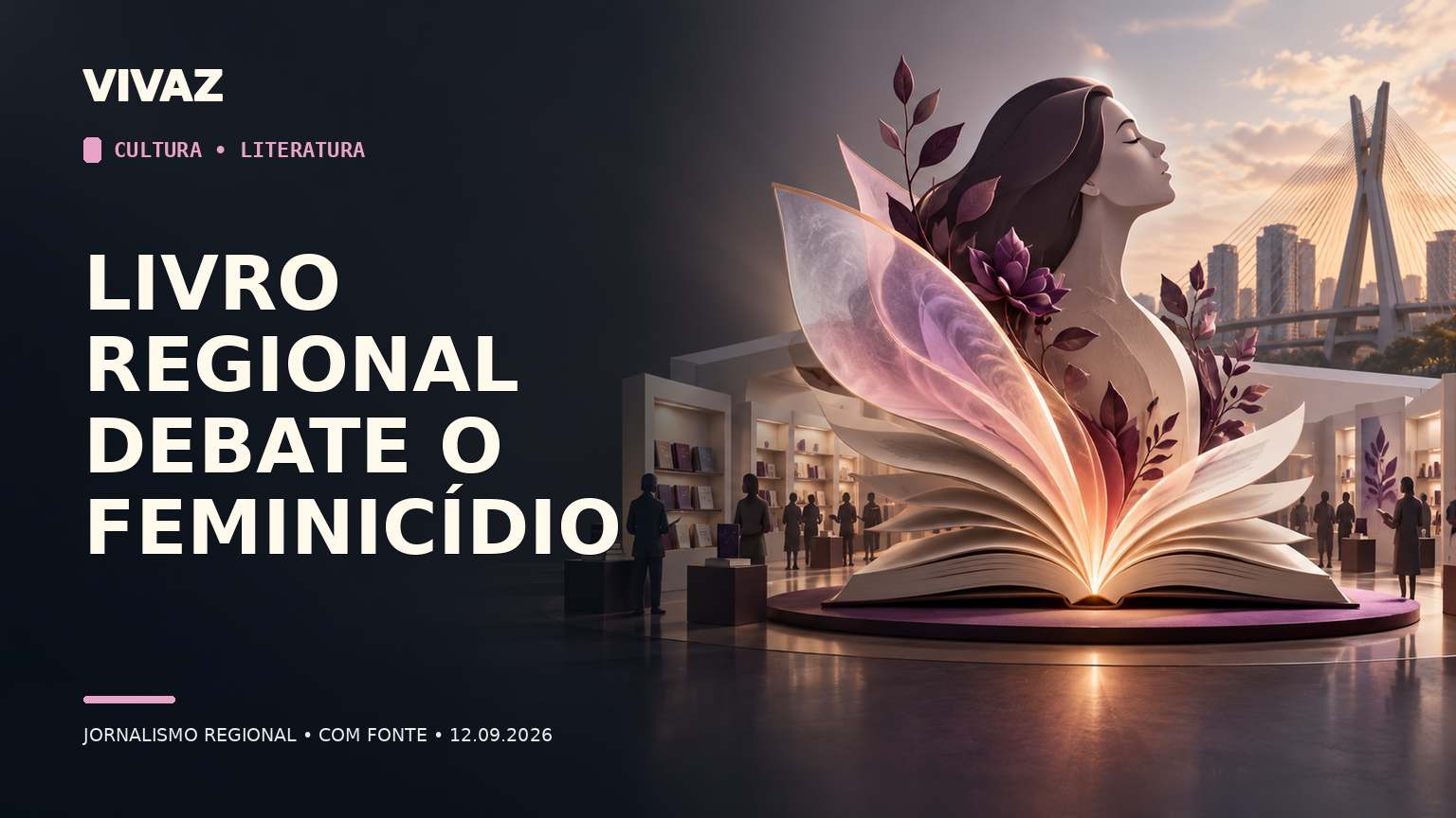 Capa editorial 3D da Vivaz sobre: Editora de Catanduva marca presença na Bienal do Livro de São Paulo com obra sobre feminicídio