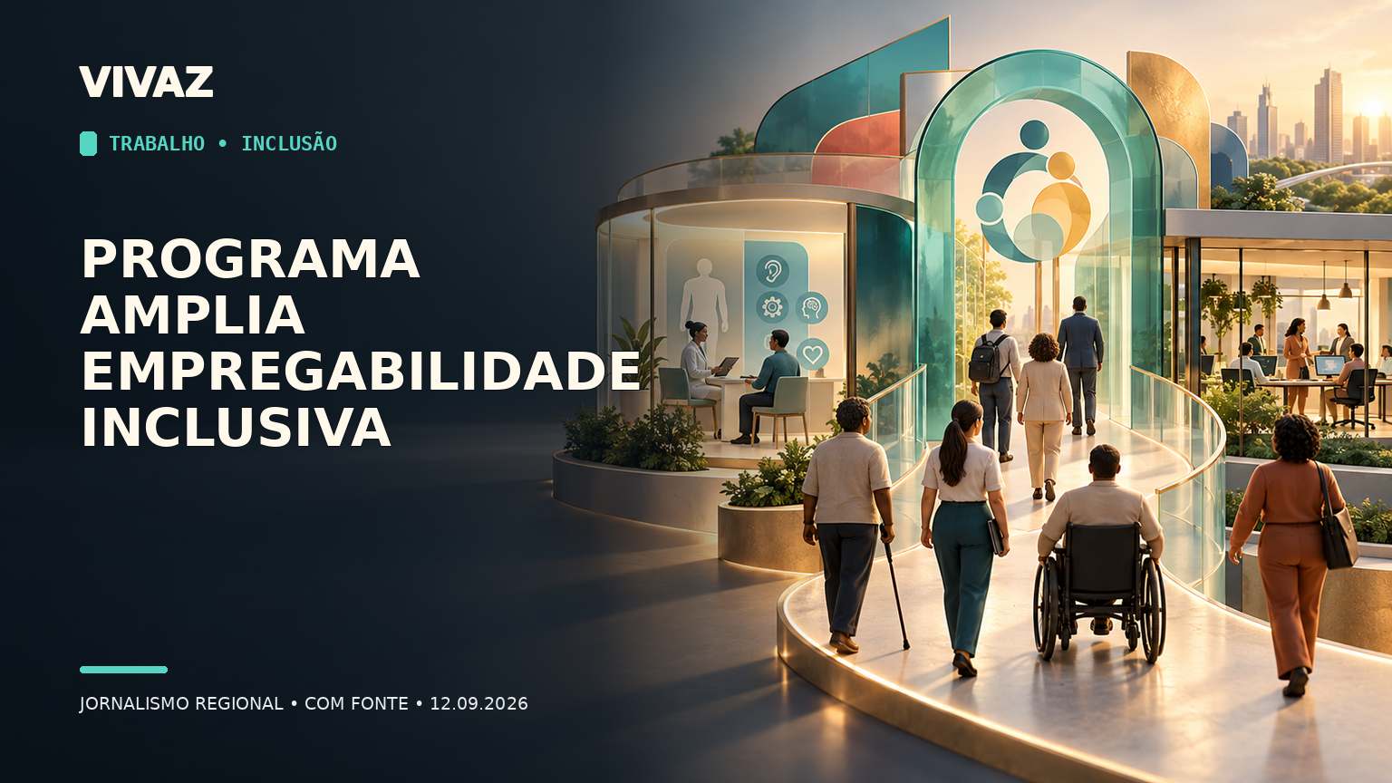 Capa editorial 3D da Vivaz sobre: Polo de Empregabilidade Inclusiva abre inscrições para emissão de laudos em São José do Rio Preto
